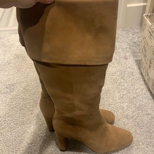 Camel suede boots